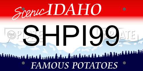 SHPI99 Idaho License Plate