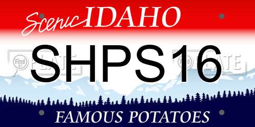 SHPS16 Idaho License Plate