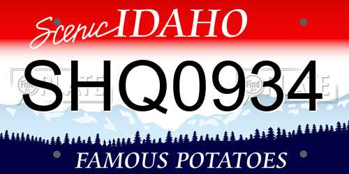 SHQ0934 Idaho License Plate