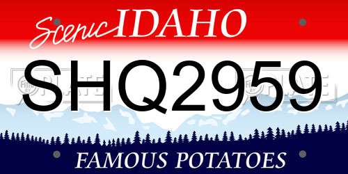 SHQ2959 Idaho License Plate