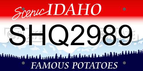 SHQ2989 Idaho License Plate