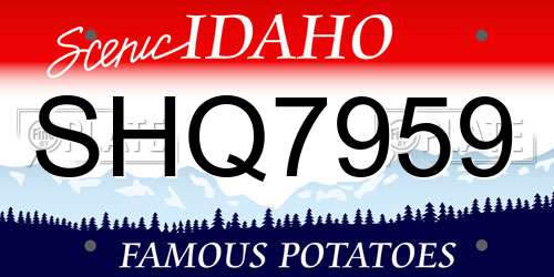 SHQ7959 Idaho License Plate