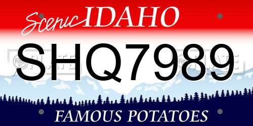 SHQ7989 Idaho License Plate