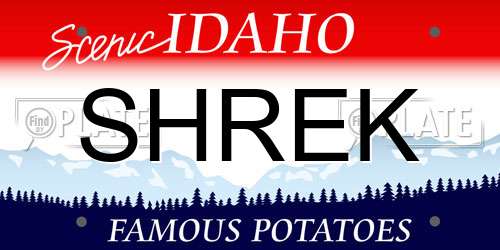 SHREK Idaho License Plate