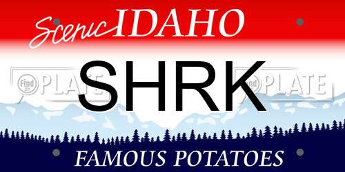 SHRK Idaho License Plate