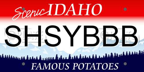 SHSYBBB Idaho License Plate
