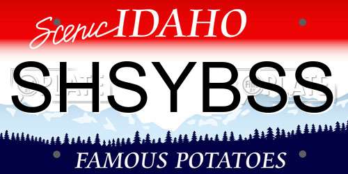 SHSYBSS Idaho License Plate