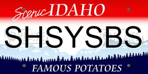 SHSYSBS Idaho License Plate