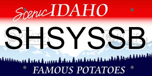 SHSYSSB Idaho License Plate