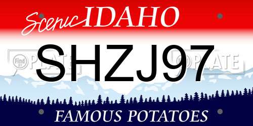 SHZJ97 Idaho License Plate