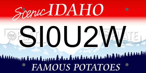 SI0U2W Idaho License Plate