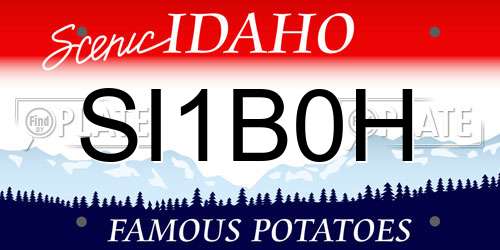 SI1B0H Idaho License Plate