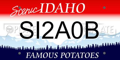 SI2A0B Idaho License Plate