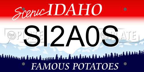 SI2A0S Idaho License Plate
