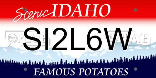 SI2L6W Idaho License Plate