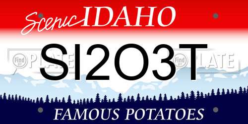 SI2O3T Idaho License Plate