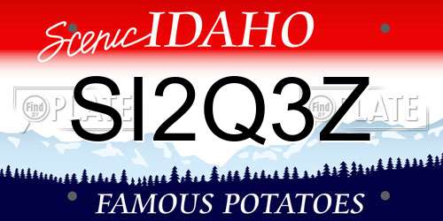 SI2Q3Z Idaho License Plate