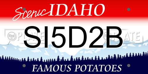 SI5D2B Idaho License Plate