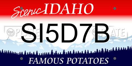 SI5D7B Idaho License Plate
