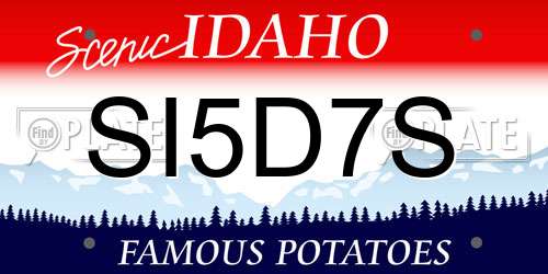 SI5D7S Idaho License Plate