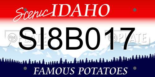 SI8B017 Idaho License Plate