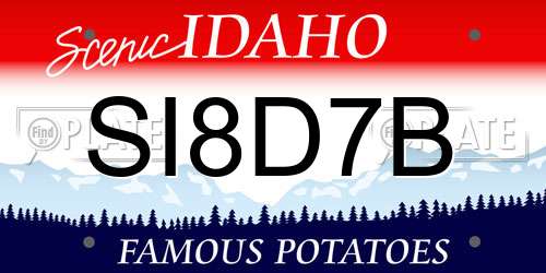 SI8D7B Idaho License Plate