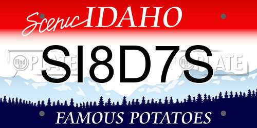SI8D7S Idaho License Plate