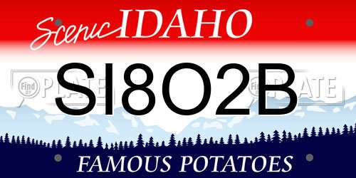 SI8O2B Idaho License Plate