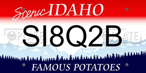 SI8Q2B Idaho License Plate