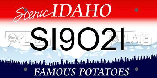 SI9O2I Idaho License Plate