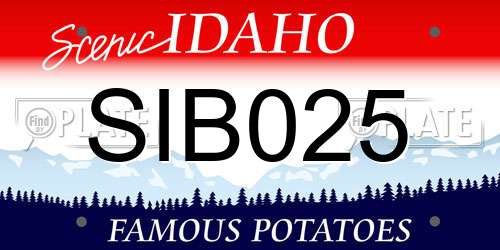 SIB025 Idaho License Plate