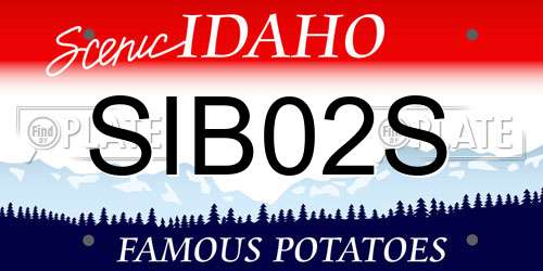 SIB02S Idaho License Plate