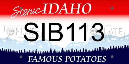 SIB113 Idaho License Plate