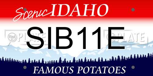SIB11E Idaho License Plate