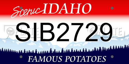 SIB2729 Idaho License Plate