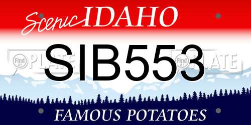 SIB553 Idaho License Plate