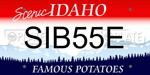 SIB55E Idaho License Plate