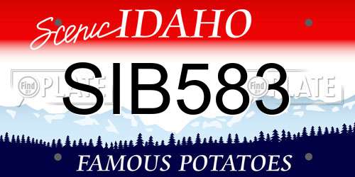 SIB583 Idaho License Plate
