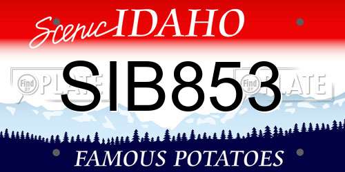 SIB853 Idaho License Plate