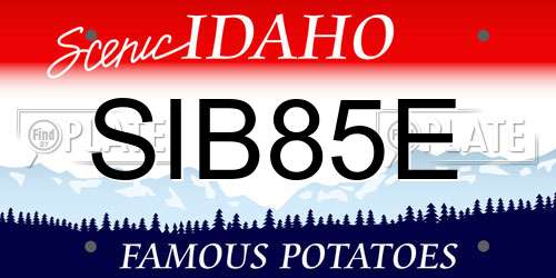 SIB85E Idaho License Plate