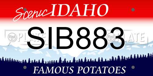 SIB883 Idaho License Plate