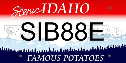 SIB88E Idaho License Plate