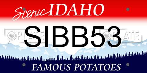 SIBB53 Idaho License Plate