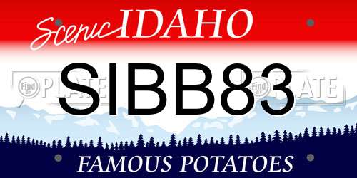 SIBB83 Idaho License Plate