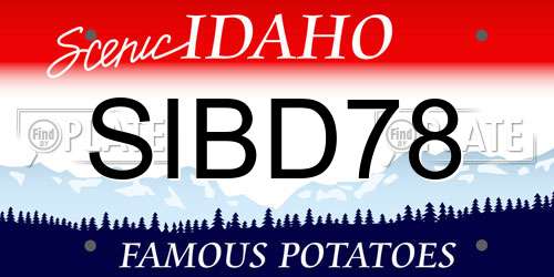 SIBD78 Idaho License Plate