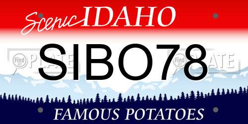 SIBO78 Idaho License Plate