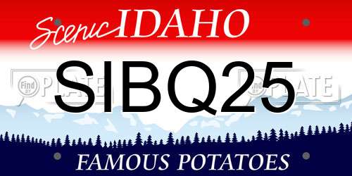 SIBQ25 Idaho License Plate