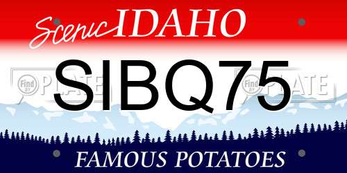 SIBQ75 Idaho License Plate