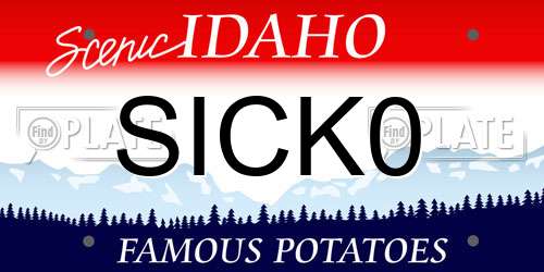 SICK0 Idaho License Plate