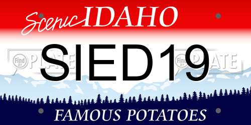 SIED19 Idaho License Plate